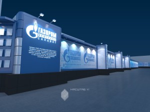 Эскиз информационного оформления фасадов офиса «Газпром» в г.Салават